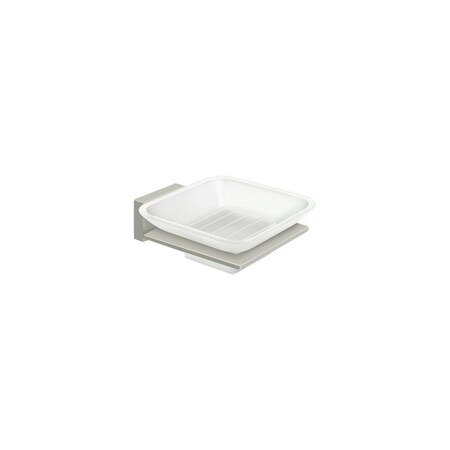 Deltana Frosted Glass Soap Dish 55D Series Satin Nickel Finish 55D2012-15